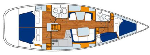 Sailboat Jeanneau Sun Odyssey 439 Plattegrond van de boot