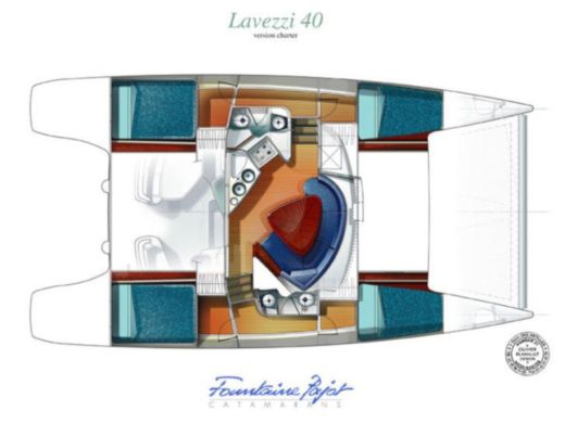 Catamaran Fountaine Pajot Lavezzi 40 Plattegrond van de boot
