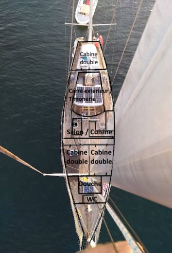 Sailboat Herbulot Beaufort 14 Boat layout