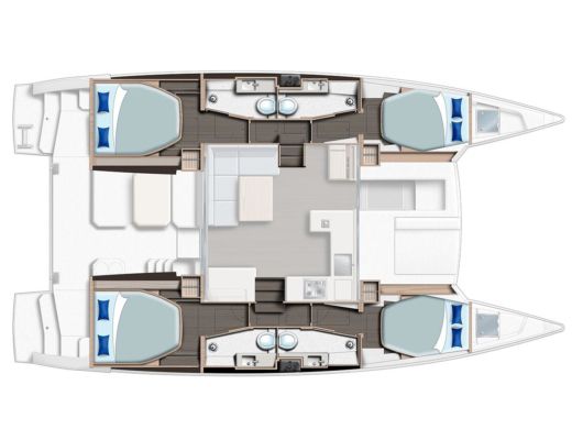 Catamaran  Moorings 4200/4 Boot Grundriss