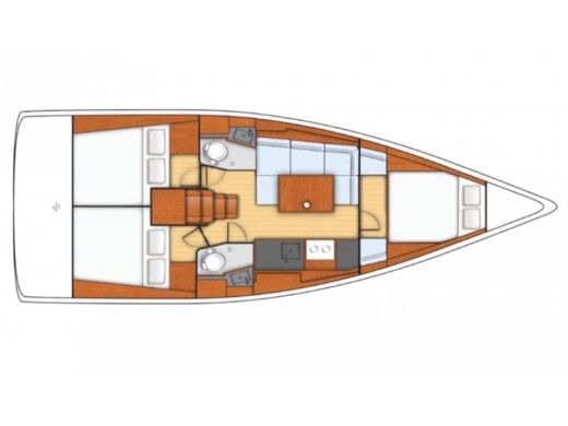 Sailboat Beneteau Oceanis 38 Boot Grundriss