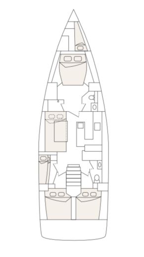 Sailboat Bavaria Cruiser 56 Boot Grundriss