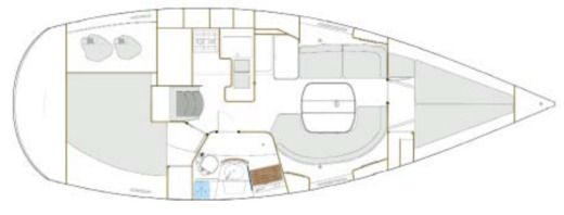 Sailboat Beneteau Oceanis 361 Clipper Plattegrond van de boot