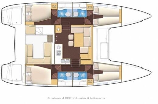 Catamaran Lagoon Lagoon 400 S2 Boat layout