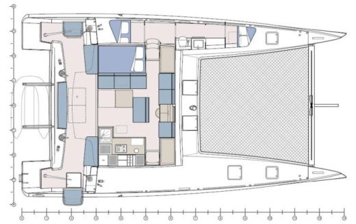 Catamaran  TS 42 Boot Grundriss