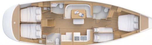 Sailboat Bavaria 49 Boot Grundriss