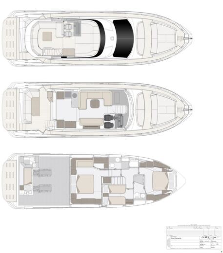 Motor Yacht Azimut Fly 53 Planimetria della barca