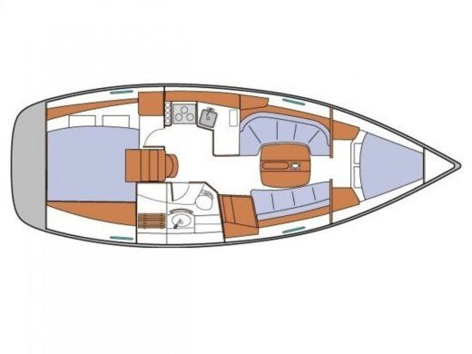 Sailboat BENETEAU 343 OCEANIS CLIPPER boat plan