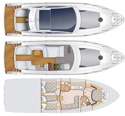 Motorboat Azimut Atlantis 50 Σχέδιο κάτοψης σκάφους