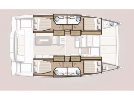 Catamaran  Bali 4.2 A/C & GEN & WM Plattegrond van de boot