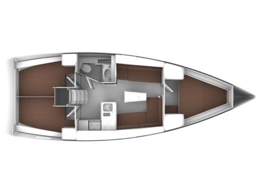 Sailboat Bavaria Cruiser 37 Plattegrond van de boot
