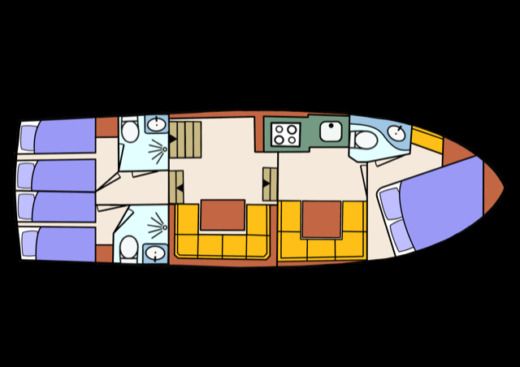Houseboat Goldflower Elite Valk 1350 boat plan