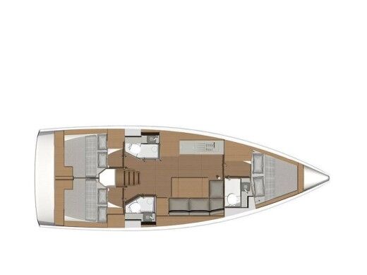 Sailboat Dufour Dufour 390 Grand Large Plattegrond van de boot