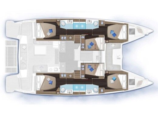 Catamaran  Lagoon 51 /6 cab boat plan