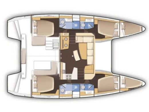 Catamaran  Lagoon 42 Plattegrond van de boot