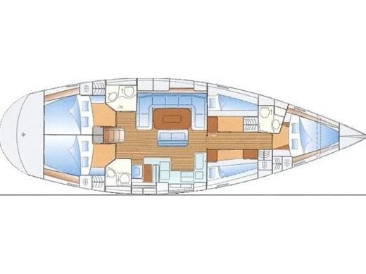 Sailboat  Bavaria 50 (Refit 2023) Plattegrond van de boot