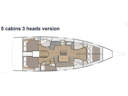 Sailboat BENETEAU 46,1 OCEANIS Boat layout