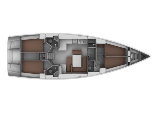 Sailboat BAVARIA CRUISER 45 Plattegrond van de boot