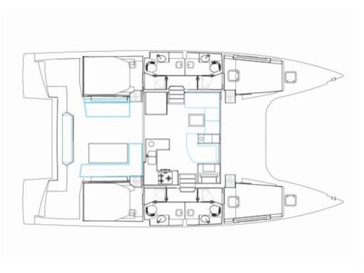 Catamaran Nautitech Fly 46 Plan du bateau