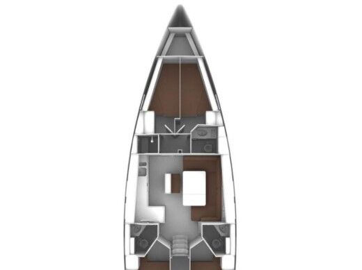 Sailboat  Bavaria 46 Cruiser Plattegrond van de boot