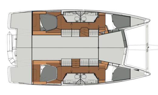 Catamaran Fountaine Pajot Lucia 40 Plano del barco