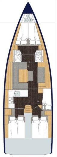 Sailboat BAVARIA CRUISER 45 Plattegrond van de boot