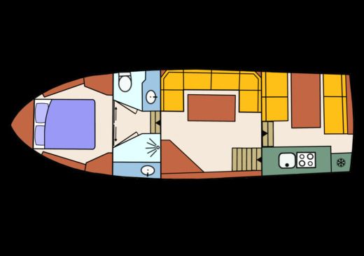 Houseboat Lotus Elite Pedro Skiron 35 Plattegrond van de boot