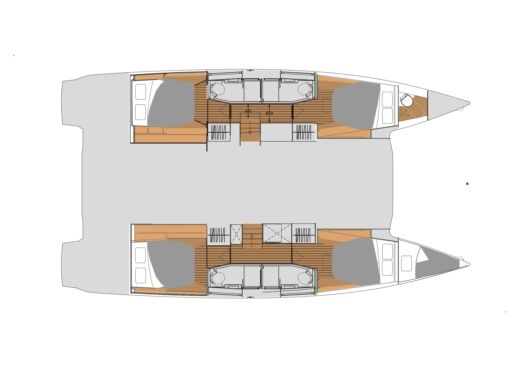 Catamaran FountainPajot Elba45 Boat layout