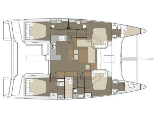 Catamaran  Dufour 48 Cat[G] Boot Grundriss