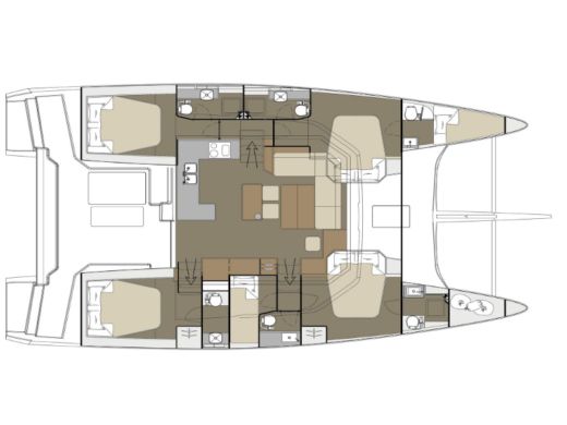 Catamaran Dufour Dufour 48 Σχέδιο κάτοψης σκάφους