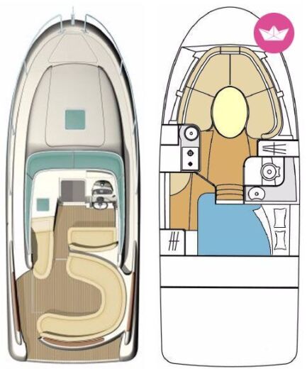 Motorboat Jeanneau Leader 805 Boat layout