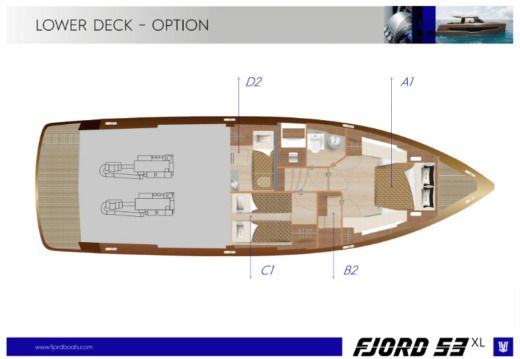 Motorboat Fjord 53XL Plano del barco
