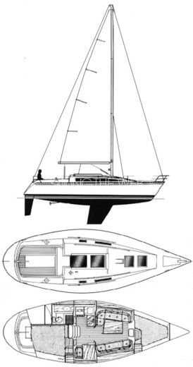 Sailboat Beneteau First 325 Boot Grundriss