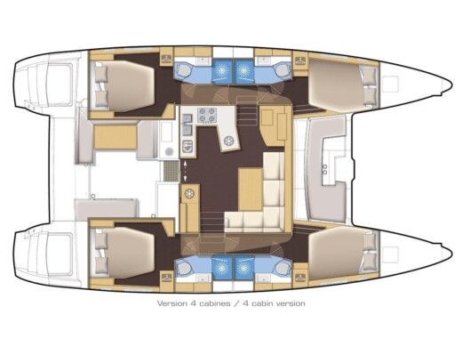 Catamaran LAGOON 450 F Plattegrond van de boot