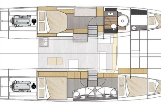 Motorboat Fountaine Pajot Catamarano 47 2025 Planimetria della barca