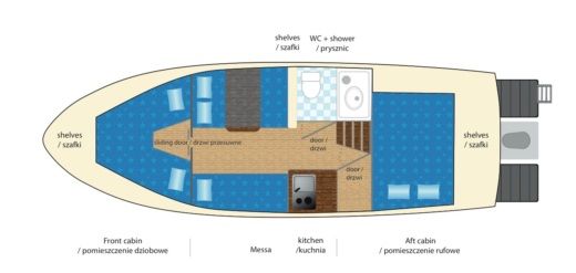 Houseboat Vistula Cruiser Vistula Cruiser 30 SE Boot Grundriss