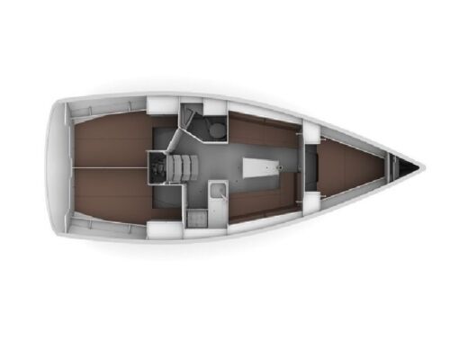 Sailboat Bavaria 34 Cruiser Style Plattegrond van de boot