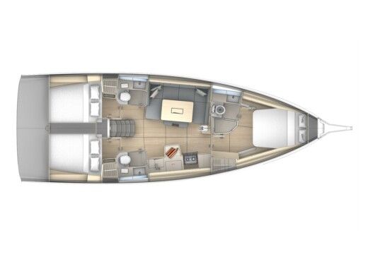 Sailboat Dufour 41 Plano del barco