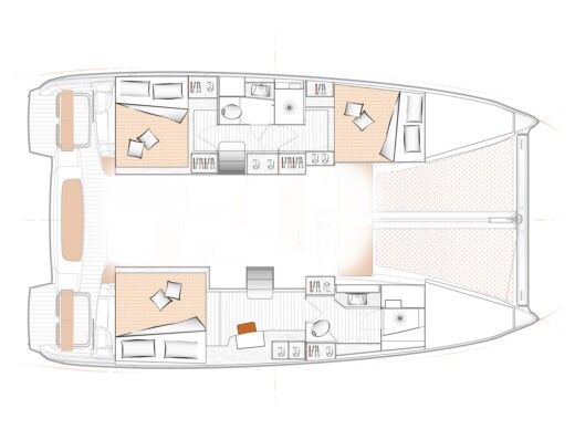 Catamaran  Excess 11 Plattegrond van de boot