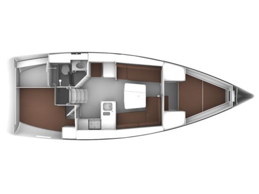 Sailboat  Bavaria Cruiser 37/2 cbs Plattegrond van de boot