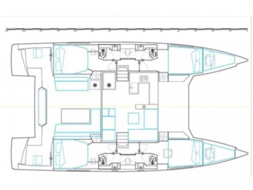 Catamaran Nautitech 46 Fly Plano del barco