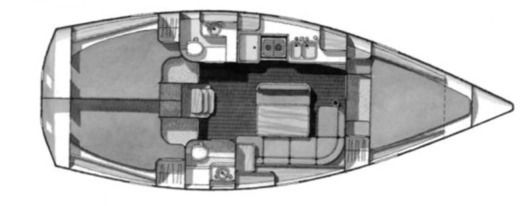 Sailboat Beneteau Oceanis 37 Plattegrond van de boot