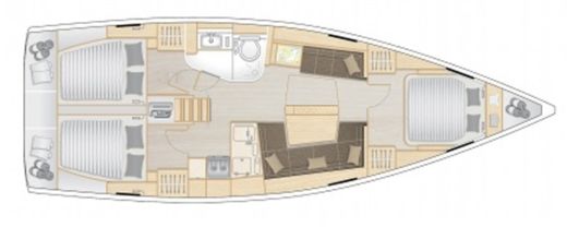 Sailboat Hanse Hanse 418 Boot Grundriss