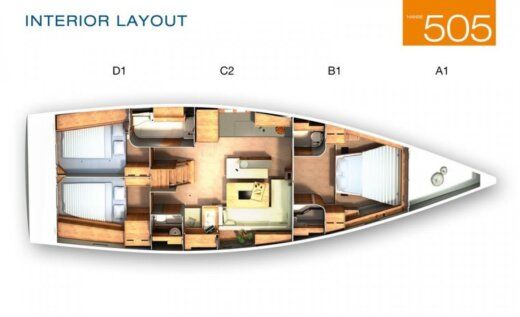 Sailboat Hanse 505 Boat layout