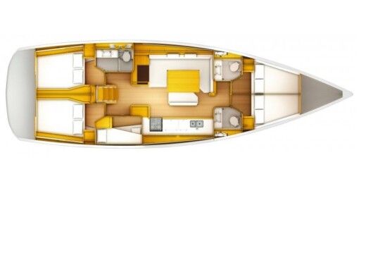 Sailboat JEANNEAU SUN ODYSSEY 519 Σχέδιο κάτοψης σκάφους