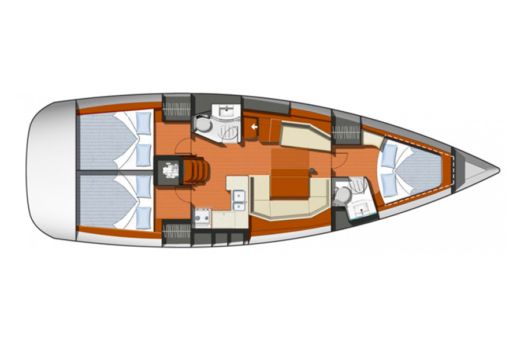 Sailboat Jeanneau SUN ODYSSEY 42i Plan du bateau