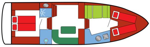Houseboat Zijlmans Eagle 1200 Classic Plattegrond van de boot