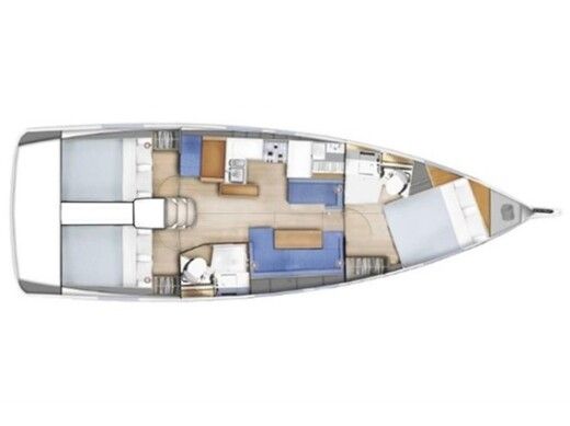 Sailboat  Sun Odyssey 410 Plattegrond van de boot