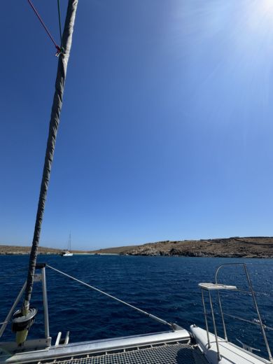 Mykonos Catamaran Fountain pajot Bahia 46 alt tag text