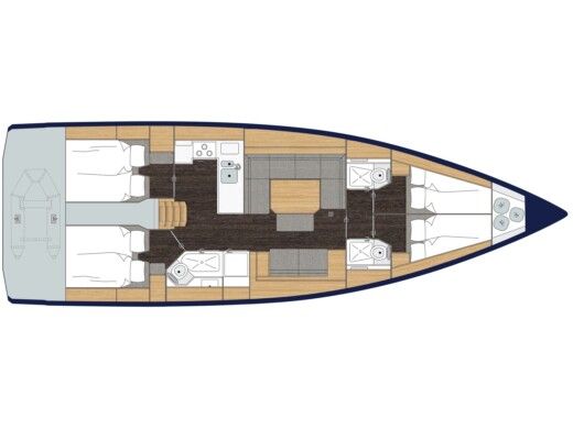 Sailboat  Bavaria C45 Boat layout